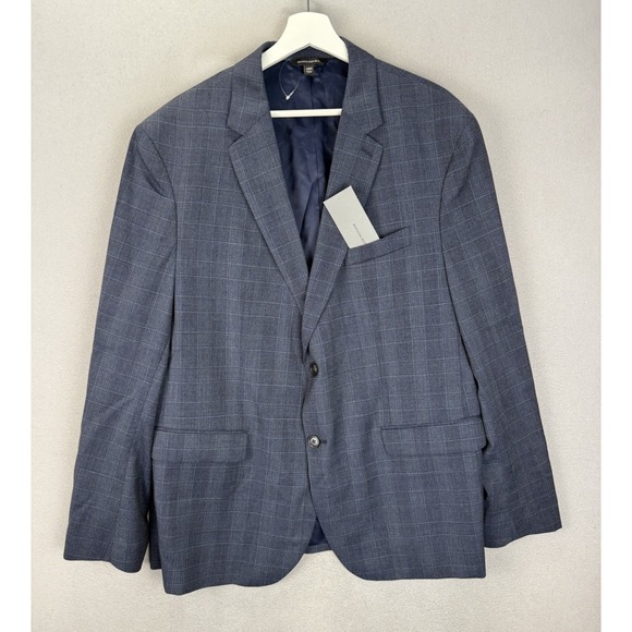 Banana Republic Men's Sz 48R Blue Plaid Slim Sport Coat Marzotto Wool Blazer NWT - Picture 1 of 13